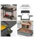 4 Burner Propane Gas Grill Flat Top Griddle Grill in Black