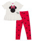 ფოტო #1 პროდუქტის Toddler Girls Minnie Head Bow Short Sleeve Top and Leggings, 2 Piece Set