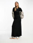 Фото #4 товара ASOS DESIGN column ribbed maxi dress with crew neck in black