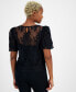 ფოტო #2 პროდუქტის Women's Round-Neck Lace Blouse, Created for Macy's