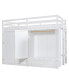 Фото #4 товара Twin size Loft Bed with Drawer, Two Wardrobes and Mirror, Gray