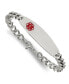 Stainless Steel Red Enamel Medical ID 8.5" Curb Chain Bracelet