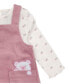 Baby Girl Corduroy Applique Jumper With T-Shirt, 2 Pcs