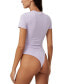 Фото #2 товара Women's Soft Lounge Short Sleeve Bodysuit