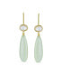 Фото #2 товара Unique Geometric Oval Linear Long Shape Tear Drop Natural Multi-Tier Light Green New Jade Serpentine Gemstone Party Dangling Earrings Fish hook for Women in yellow Gold Plated