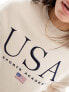 Фото #5 товара Stradivarius USA slogan sweatshirt in beige