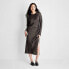 Фото #1 товара Women's Long Sleeve Asymmetrical Cut-Out Button Detail Midi Dress - Future