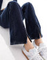 Фото #4 товара Calvin Klein Jeans authentic bootcut front split jeans in dark wash