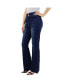 ფოტო #2 პროდუქტის Women's Dark Wash Tummy Control Bootcut with Front Pocket Seam detail Jeans