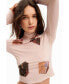 ფოტო #4 პროდუქტის Women's Slim high neck collage T-shirt