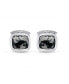 ფოტო #1 პროდუქტის Tree Agate Gemstone Sterling Silver Black Rhodium Plated Men Cufflinks