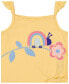 ფოტო #2 პროდუქტის Little Girls Tie-Front Tank Top Multi Stripe Drop-Needle Shorts Set