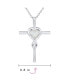 Фото #4 товара Bling Jewelry timeless Religious Faith Hope Love Forever Gemstone Created White Opal Heart Infinity Cross Necklace Pendant For Women Teen .925 Sterling Silver October Birthstone