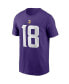 Men's Justin Jefferson Purple Minnesota Vikings Player Name and Number T-shirt