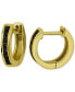 Black Cubic Zirconia Extra Small Huggie Hoop Earrings in 18k Gold-Plated Sterling Silver, 0.43", Created for Macy's