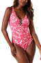 Tommy Bahama 293691 Women One-Piece Swimsuit in Coral Coast Rev, Size 8