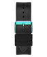 ფოტო #3 პროდუქტის Men's Black Iridescent Multi-Function Black Flex Strap Watch 43mm