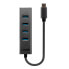 Фото #3 товара Lindy 4 Port USB 3.2 Type C Hub - USB 3.2 Gen 1 (3.1 Gen 1) Type-C - USB 3.2 Gen 1 (3.1 Gen 1) Type-A - 5000 Mbit/s - Grey - Aluminium - Plastic - 0.3 m