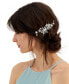 Фото #2 товара Silver-Tone Crystal Flower Sprig Hair Comb, Created for Macy's