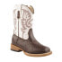 Фото #1 товара Roper Bumps Embroidery Square Toe Cowboy Toddler Boys Brown, White Casual Boots