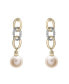 ფოტო #3 პროდუქტის Cultured Freshwater Pearl (6mm) & Diamond Accent Dangling Earrings in Sterling Silver