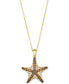 Фото #1 товара Le Vian chocolate Diamond & Nude Diamond Starfish 20" Adjustable Pendant Necklace (1-1/3 ct. t.w.) in 14k Gold