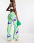 Фото #8 товара Morgan wide leg trousers in green swirl print