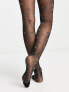 Фото #2 товара ASOS DESIGN 30 denier glitter star tights in black and silver