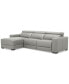 Фото #1 товара Nevio 115" 3-Pc. Leather Sectional with 2 Power Recliners, Headrests and Chaise, Created For Macy's