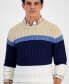 Фото #3 товара Men's Colorblocked Cable Sweater, Created for Macy's