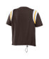 ფოტო #3 პროდუქტის Women's Brown Distressed San Diego Padres Cinched Colorblock T-shirt