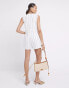 River Island button down playsuit in cream stripe Бежевый, 40 - фото #3