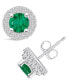 ფოტო #1 პროდუქტის Emerald (1 Ct. t.w.) and Diamond (1/3 Ct. t.w.) Halo Stud Earrings