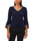 ფოტო #3 პროდუქტის Women's Embellished V-Neck Bell-Sleeve Top