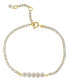 ფოტო #1 პროდუქტის White Simulated Imitation Pearl Cubic Zirconia Tennis Bracelet