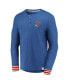 Men's Heathered Blue New York Rangers True Classics Henley Long Sleeve T-shirt