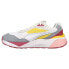 Фото #5 товара Puma RsMetric Lace Up Womens Grey, Pink, White, Yellow Sneakers Casual Shoes 39