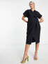 Фото #3 товара Closet London Maternity kimono wrap midi dress in black