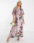 Фото #2 товара Hope & Ivy Maternity kimono sleeve satin maxi dress in mauve