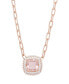 Фото #1 товара Macy's simulated Morganite Cubic Zirconia Paperclip 18" Rose Gold Plate Necklace