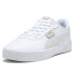 Фото #2 товара Puma Carina 2.0 Logobsession Metallic Lace Up Womens White Sneakers Casual Shoe