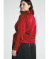 Фото #3 товара Plus Size Satin Collared Blouse With Bow - 30, Hot Pink