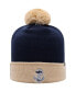 Men's Navy and Gold Navy Midshipmen Core 2-Tone Cuffed Knit Hat with Pom