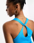 JDY v neck knot back vest top in bright blue