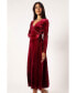 Фото #2 товара Womens Darby Long Sleeve Midi Dress - Burgundy