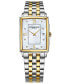 ფოტო #2 პროდუქტის Women's Swiss Toccata Diamond (1/20 ct. t.w.) Two-Tone Stainless Steel Bracelet Watch 37x30mm