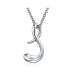 ფოტო #1 პროდუქტის Letter S Cursive Alphabet Script Initial Pendant Necklace For Women Sterling Silver 18 Inches