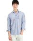 Фото #1 товара Men's Coastal Stripe Stamp-Print Button-Down Shirt