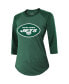 ფოტო #2 პროდუქტის Women's Threads Ahmad Sauce Gardner Green New York Jets Player Name and Number Tri-Blend Raglan 3/4-Sleeve T-shirt