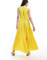 Closet London tiered smock midaxi dress in yellow